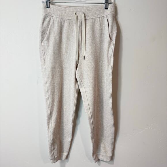 Lululemon Ribbed High-Rise Jogger 7/8 Length Textured Ankle Cream 6 Athleisure - Picture 2 of 7